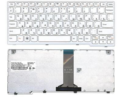 Клавиатура для ноутбука Lenovo IdeaPad S110, S206 White, (White Frame), RU
