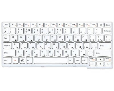 Клавиатура для ноутбука Lenovo IdeaPad S110, S206 White, (White Frame), RU - фото 2