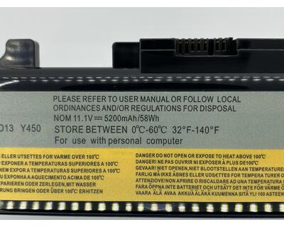 Аккумуляторная батарея для ноутбука Lenovo-IBM L08S6D13 IdeaPad Y450 11.1V Black 5200mAh OEM - фото 3