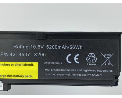 Акумуляторна батарея для ноутбука Lenovo-IBM 42T4534 ThinkPad X200 10.8V Black 5200mAh OEM - фото 3