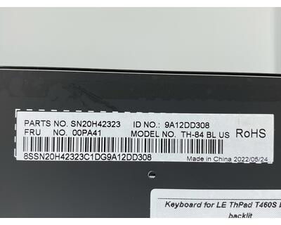 Клавиатура для ноутбука Lenovo Thinkpad T460S с подсветкой (Light), с указателем (Point Stick), короткий шлейф (Short Trail), Black, (No Frame), RU - фото 3