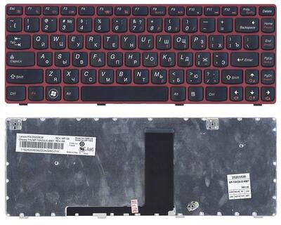Клавиатура для ноутбука Lenovo IdeaPad (V380) Black, (Red Frame), RU - фото 5