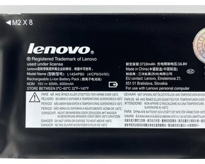 Аккумуляторная батарея для ноутбука Lenovo L14S4PB0 14-ISK, 15-ISK 15V Black 4000mAh Orig - фото 3