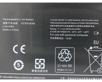 Аккумуляторная батарея для ноутбука Lenovo L15L3PB1 N22 Chromebook 11.1V Black 3870mAh OEM - фото 3