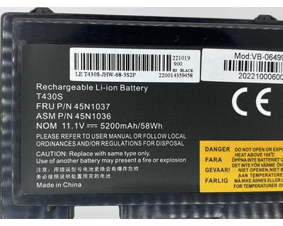 Акумуляторна батарея для ноутбука Lenovo 45N1037 ThinkPad T430S 11.1V Black 5200mAh OEM - фото 3