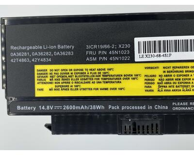 Аккумуляторная батарея для ноутбука Lenovo-IBM 0A36305 ThinkPad X230 14.8V Black 2600mAh OEM - фото 3