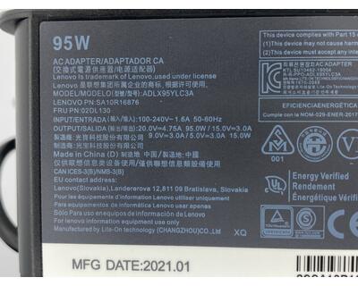 Блок живлення для ноутбука Lenovo 95W 20V 4.75A USB Type-C 02DL130 OEM - фото 3