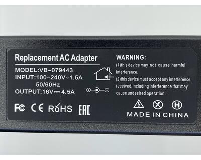 Блок живлення для ноутбука Lenovo 72W 16V 4.5A 5.5x2.5mm YDS72 OEM - фото 3