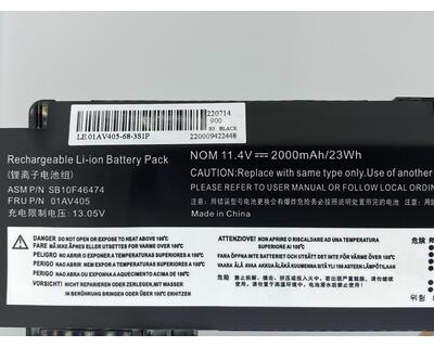 Аккумуляторная батарея для ноутбука Lenovo 01AV405 ThinkPad T470s 11.4V Black 2000mAh OEM - фото 3