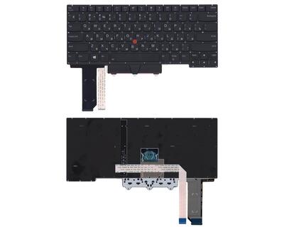 Клавиатура для ноутбука Lenovo ThinkPad E14 с подсветкой (Light), с указателем (Point Stick), Black, (No Frame), RU