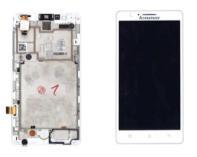 Матрица с тачскрином (модуль) для Lenovo IdeaPhone A536 белый с рамкой