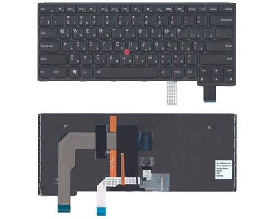 Клавіатура для ноутбука Lenovo Yoga (S3-14) з підсвіткою (Light), з вказівником (Point Stick), Black, (Black Frame) RU