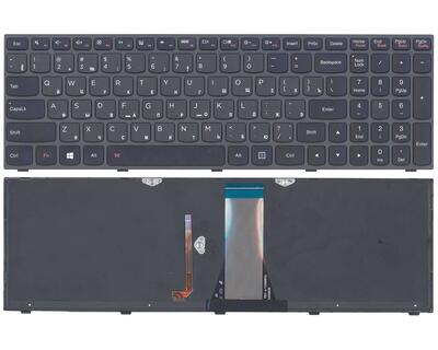 Клавіатура для ноутбука Lenovo Ideapad (G50-70) з підсвіткою (Light) Black, (Black Frame) RU