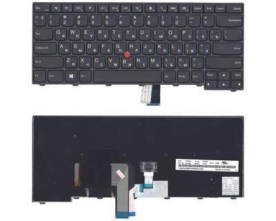Клавіатура для ноутбука Lenovo ThinkPad Edge (T440, T440P, T440S) з підсвіткою (Light), з вказівником (Point Stick) Black, Black Frame, RU