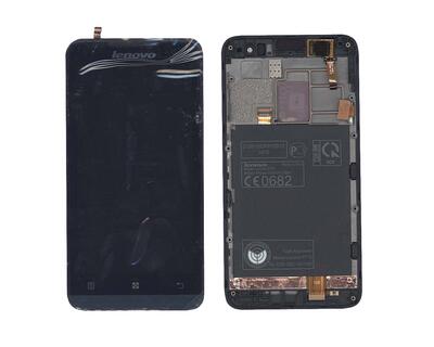 Матриця з тачскріном (модуль) Lenovo P770 чорний із синьою рамкою