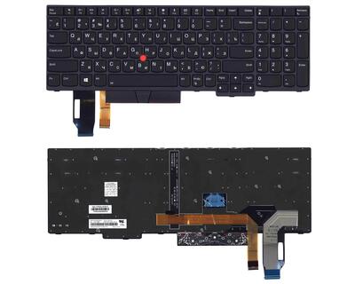 Клавиатура для ноутбука Lenovo IBM Thinkpad (E580) Black с подсветкой (Light), (No Frame) RU