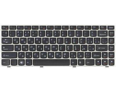 Клавіатура для ноутбука Lenovo IdeaPad (Z360) Black, (Silver Frame), RU - фото 2