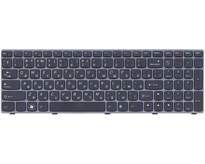 Клавіатура для ноутбука Lenovo IdeaPad (G500, G700), Black, (Gray Frame) RU - фото 2