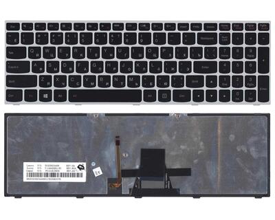 Клавіатура для ноутбука Lenovo IdeaPad (G50-70, G50-30) Black з підсвіткою (Light), (Silver Frame) RU