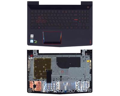 Клавиатура для ноутбука Lenovo Legion Y520-15IKB Black, с подсветкой (Red Light), с топ-панелью, RU