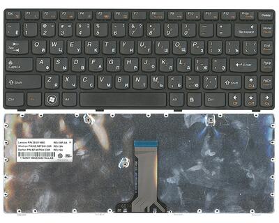 Клавиатура для ноутбука Lenovo IdeaPad (B470, G470, G470AH, G470GH, G475, V470, V470c, Z470, Z475), Black, (Black Frame), RU - фото 5