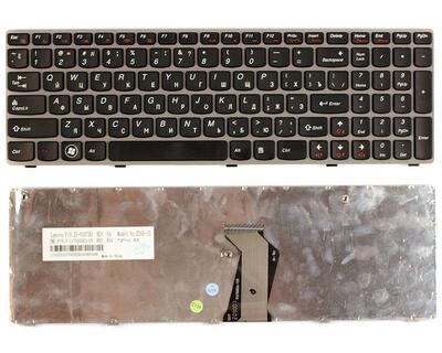 Клавиатура для ноутбука Lenovo IdeaPad (Z560, Z565, G570, G770) Black, (Gray Frame), RU