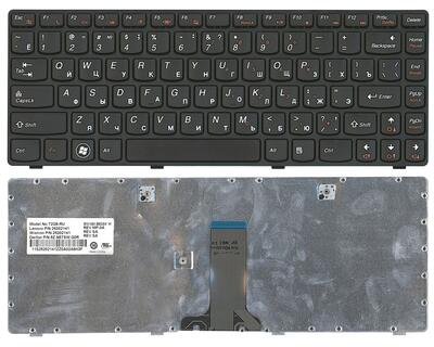 Клавиатура для ноутбука Lenovo IdeaPad (Z380) Black, (Black Frame), RU - фото 5