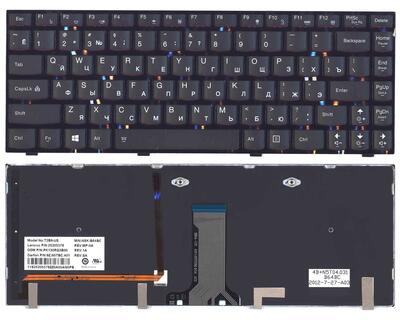 Клавиатура для ноутбука Lenovo IdeaPad (Y410P) с подсветкой (Light), Black, (Black Frame) RU