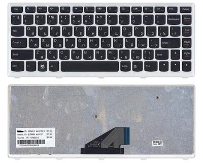 Клавіатура для ноутбука Lenovo IdeaPad (U310) Black, (White Frame), RU