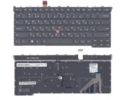 Клавиатура для ноутбука Lenovo ThinkPad carbon Gen 3 2015 (X1) с подсветкой (Light), с указателем (Point Stick) Black, No Frame, RU