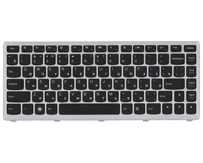 Клавіатура для ноутбука Lenovo IdeaPad (U410) Black, (Silver Frame), RU - фото 6