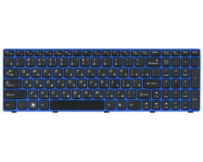 Клавіатура для ноутбука Lenovo IdeaPad (B570, V570, Z570, Z575) Black, (Blue Frame), RU - фото 2