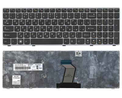 Клавиатура для ноутбука Lenovo IdeaPad (Y570) Black, (Gray Frame), RU