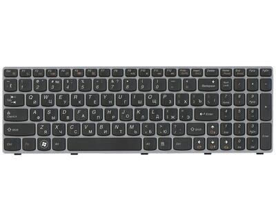 Клавиатура для ноутбука Lenovo IdeaPad (Y570) Black, (Gray Frame), RU - фото 2