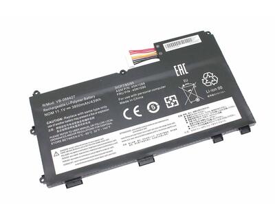 Аккумуляторная батарея для ноутбука Lenovo L11N3P51 ThinkPad T430U Ultrabook 11.1V Black 3850mAh OEM