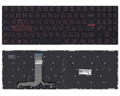 Клавиатура для ноутбука Lenovo Legion (Y520, Y520-15IKB) Black с подсветкой (Red Light), (No Frame), RU