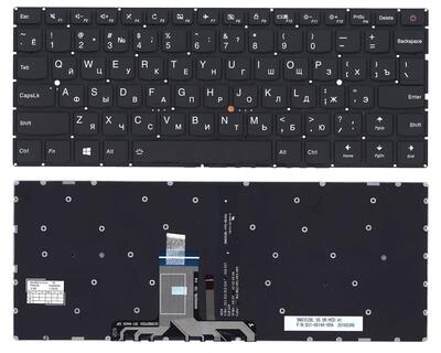 Клавіатура для ноутбука Lenovo IdeaPad (710S-13) Black з підсвіткою (No Frame), RU