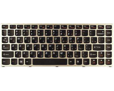 Клавіатура для ноутбука Lenovo IdeaPad (U460) Black, (Silver Frame), RU - фото 6