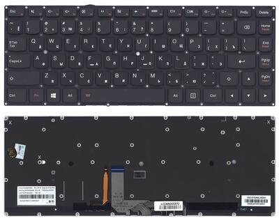 Клавиатура для ноутбука Lenovo Yoga 4 Pro (900) Black с подсветкой (Light), (No Frame) RU