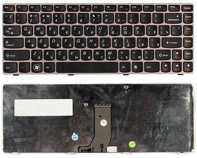 Клавиатура для ноутбука Lenovo IdeaPad (Z470, G470Ah, G470GH, Z370) Black, (Gray Frame), RU