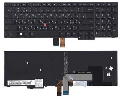 Клавиатура для ноутбука Lenovo Thinkpad Edge (E550, E550C, E555, E560, E565) Black с подсветкой (Light), (Black Frame), RU